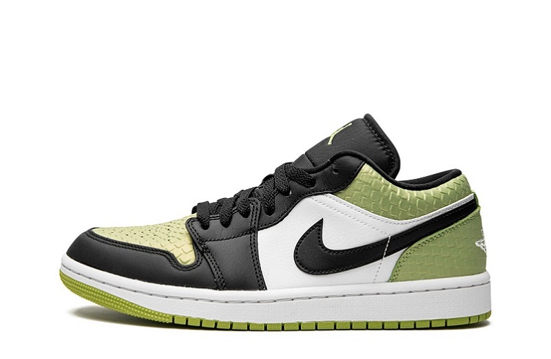 Women_s Jordan 1 Low Vivid Green Snakeskin Reps - snkrsrep