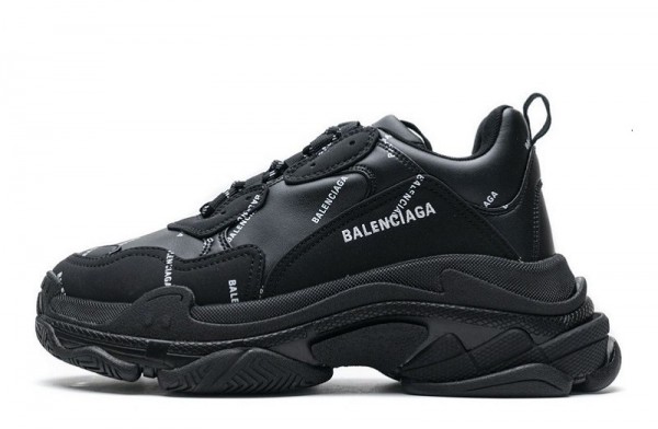 Balenciaga Triple S Allover Logo _Black_ Reps __ snkrsreps/