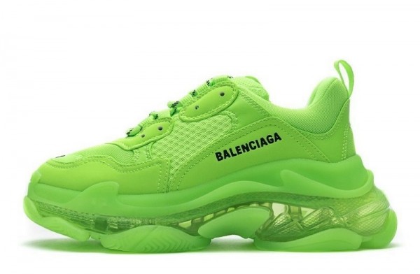 Balenciaga Triple S Clear Sole _Fluorescent Green_ Reps __ snkrsreps/