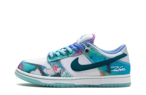 Shop Futura Bleached Aqua Dunk Low SB Reps _ snkrsrep_org/